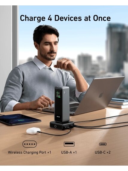 Anker Prime Charging Base for Power Bank, 100W | A1902311 | Black 4 Anker Prime Charging Base for Power Bank, 100W | A1902311 | Black 4