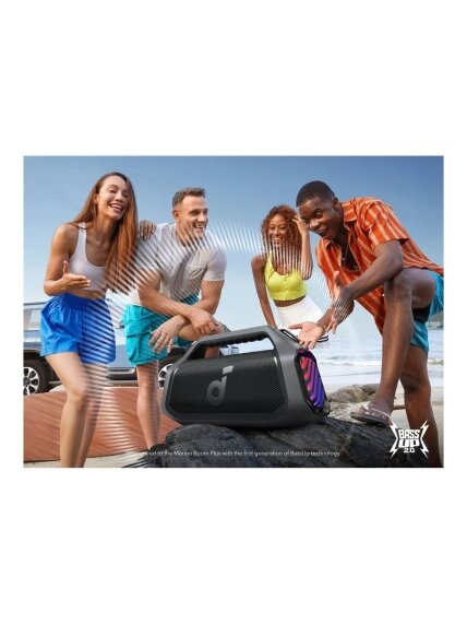 Anker Soundcore Boom 2 Plus A3134 Bluetooth Speaker, Black | Anker Soundcore 2 Anker Soundcore Boom 2 Plus A3134 Bluetooth Speaker, Black | Anker Soundcore 2