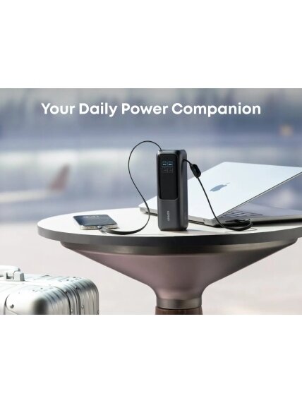 Anker Zolo Powerbank | A1695H11 | 25000 mAh | Built-In USB-C and Retractable Cable) | Grey 6