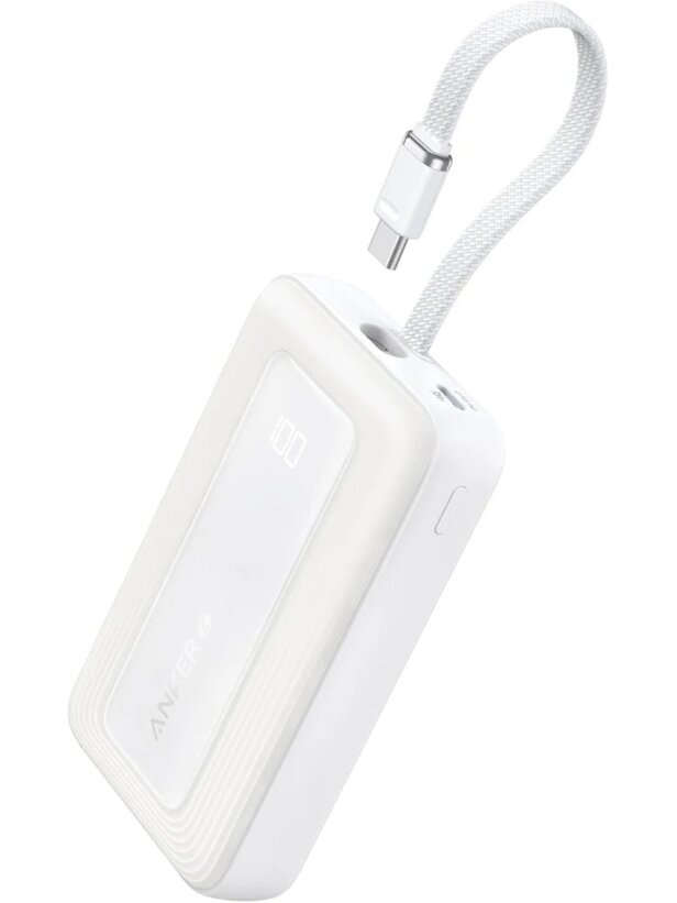Anker Power Bank, Built-In USB-C Cable, 30W | A1688H21 | 10000 mAh | White Anker Power Bank, Built-In USB-C Cable, 30W | A1688H21 | 10000 mAh | White