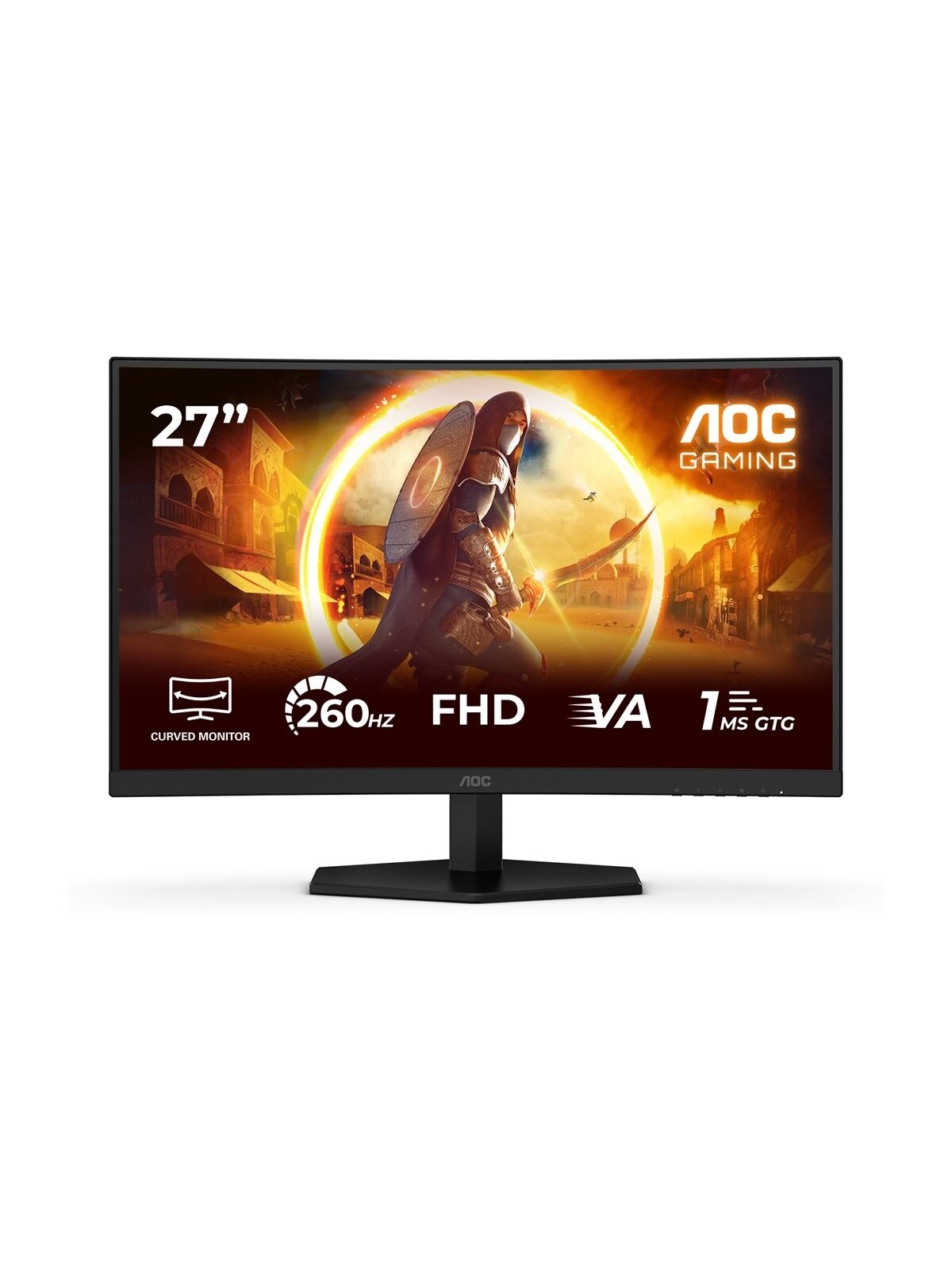 AOC C27G42ZE | 27 " | Fast VA | FHD | 16:9 | 260 Hz | 1 ms | 1920 x 1080 pixels | 300 cd/m² | HDMI ports quantity 1 | Black