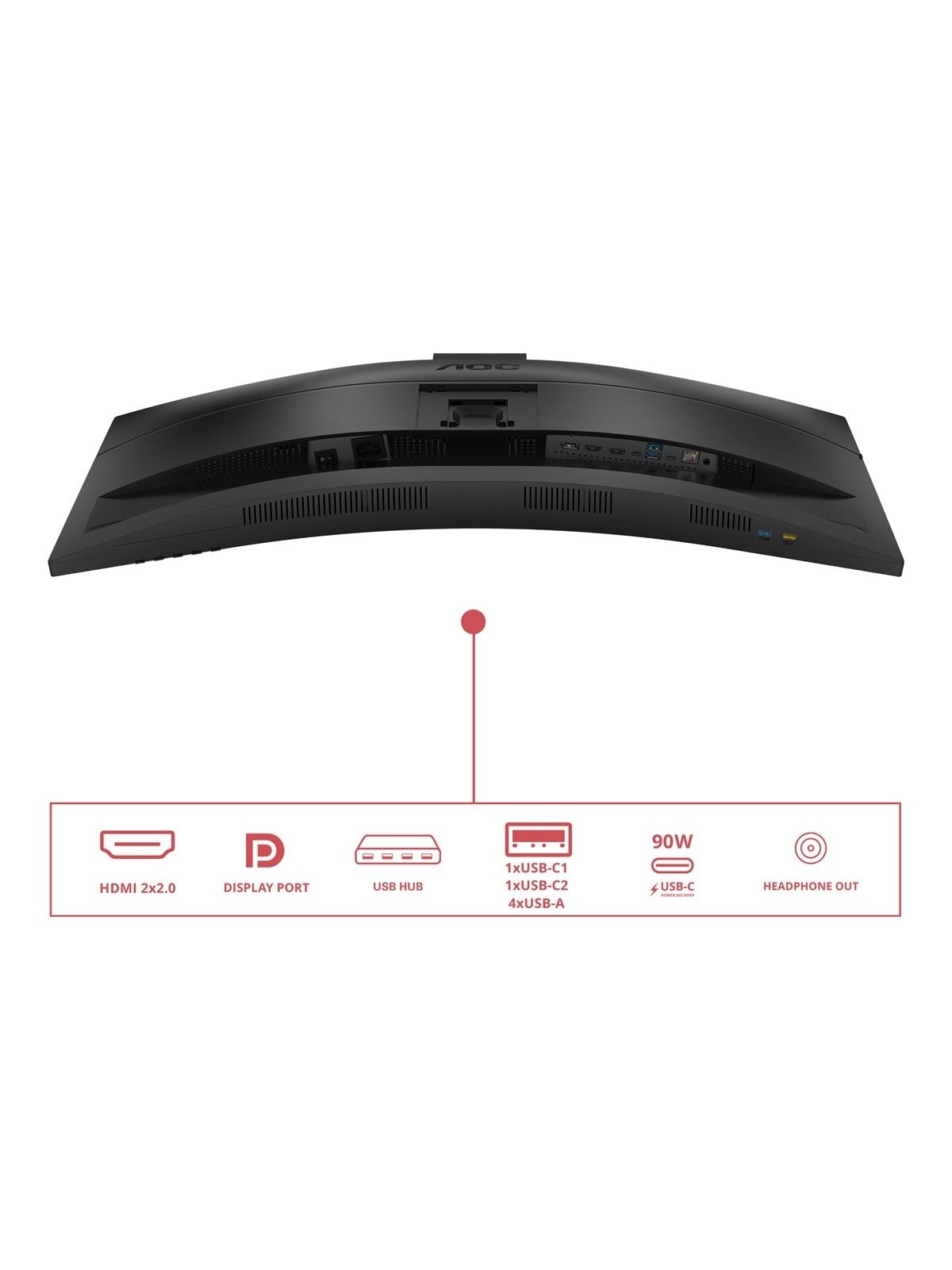 AOC | CU34E4CW | 34 " | VA | UWQHD | 120 Hz | 4 ms | 3440 x 1440 pixels | 350 cd/m² | HDMI ports quantity 2 | Black 11 AOC | CU34E4CW | 34 " | VA | UWQHD | 120 Hz | 4 ms | 3440 x 1440 pixels | 350 cd/m² | HDMI ports quantity 2 | Black 11