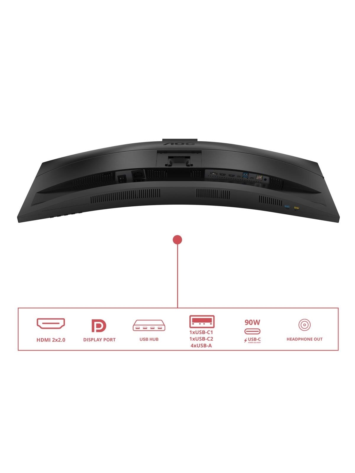 AOC | CU34E4CW | 34 " | VA | UWQHD | 120 Hz | 4 ms | 3440 x 1440 pixels | 350 cd/m² | HDMI ports quantity 2 | Black 13