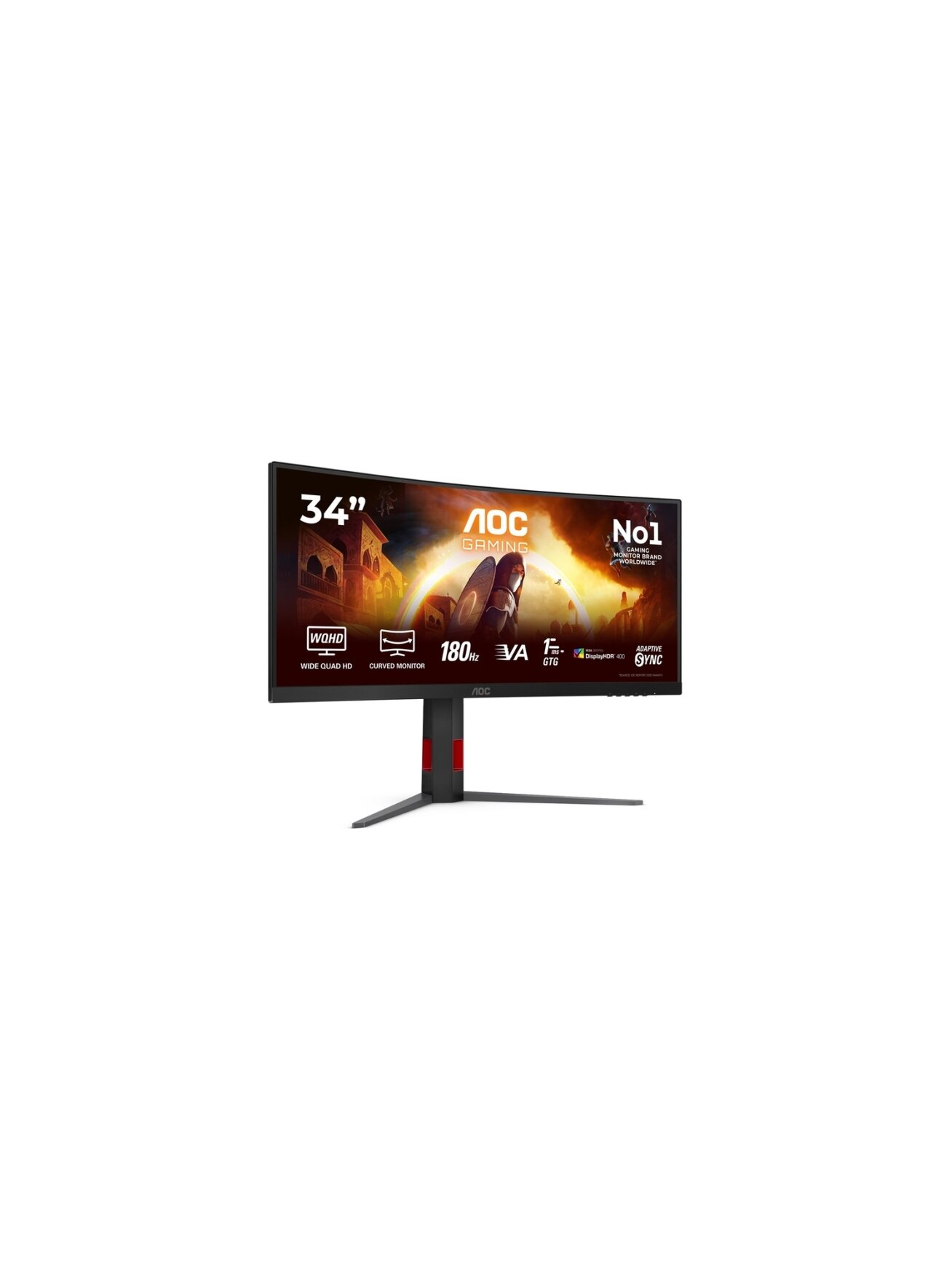 AOC CU34G4CA | 34 " | Fast VA | WQHD | 21:9 | 180 Hz | 1 ms | 3440 x 1440 pixels | 450 cd/m² | HDMI ports quantity 2 | Black 4 AOC CU34G4CA | 34 " | Fast VA | WQHD | 21:9 | 180 Hz | 1 ms | 3440 x 1440 pixels | 450 cd/m² | HDMI ports quantity 2 | Black 4