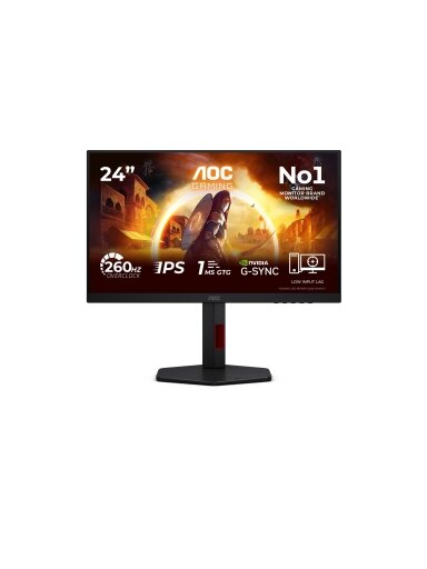 AOC 24G4ZR | 24 " | Fast IPS | FHD | 16:9 | 240 Hz | 1 ms | 1920 x 1080 pixels | 300 cd/m² | HDMI ports quantity 2 | Black AOC 24G4ZR | 24 " | Fast IPS | FHD | 16:9 | 240 Hz | 1 ms | 1920 x 1080 pixels | 300 cd/m² | HDMI ports quantity 2 | Black