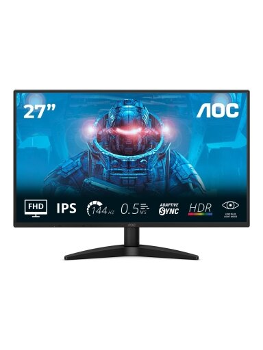 AOC | 27B36X | 27 " | IPS | FHD | 16:9 | 144 Hz | 4 ms | 1920 x 1080 pixels | 300 cd/m² | HDMI ports quantity 1 | Black