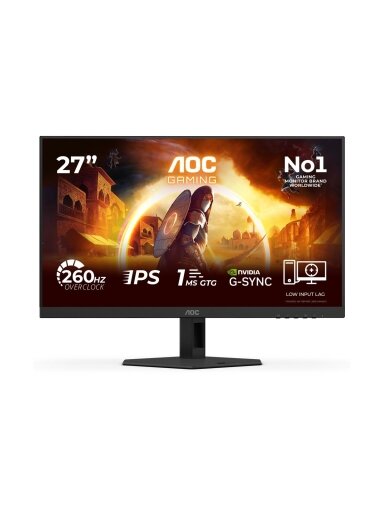 AOC 27G4ZRE | 27 " | Fast IPS | FHD | 16:9 | 260 Hz | 1 ms | 1920 x 1080 pixels | 300 cd/m² | HDMI ports quantity 2 | Black AOC 27G4ZRE | 27 " | Fast IPS | FHD | 16:9 | 260 Hz | 1 ms | 1920 x 1080 pixels | 300 cd/m² | HDMI ports quantity 2 | Black