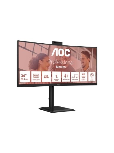 AOC | CU34E4CW | 34 " | VA | UWQHD | 120 Hz | 4 ms | 3440 x 1440 pixels | 350 cd/m² | HDMI ports quantity 2 | Black