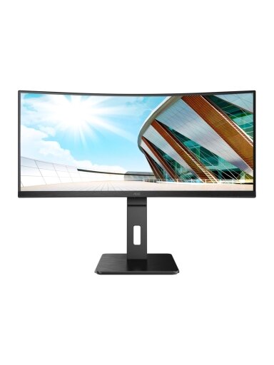 AOC | Curved Monitor | CU34P2A | 34 " | VA | 21:9 | 100 Hz | 1 ms | 3440 × 1440 | 300 cd/m² | Headphone out (3.5mm) | HDMI ports quantity HDMI x 2 | Black | Warranty 36 month(s)