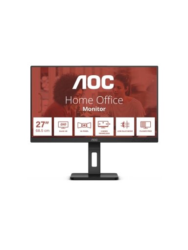 AOC | Monitor | Q27E3UMF | 27 " | VA | QHD | 16:9 | 75 Hz | 2560 x 1440 | 300 cd/m² | HDMI ports quantity 1 | Black AOC | Monitor | Q27E3UMF | 27 " | VA | QHD | 16:9 | 75 Hz | 2560 x 1440 | 300 cd/m² | HDMI ports quantity 1 | Black