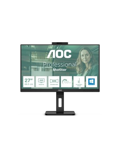 AOC | Monitor | Q27P3CW | 27 " | IPS | QHD | 16:9 | 75 Hz | 4 ms | 2560 x 1440 | 350 cd/m² | HDMI ports quantity 2 | Black AOC | Monitor | Q27P3CW | 27 " | IPS | QHD | 16:9 | 75 Hz | 4 ms | 2560 x 1440 | 350 cd/m² | HDMI ports quantity 2 | Black