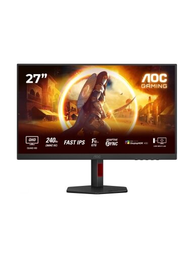 AOC | Q27G4ZR | 27 " | Fast IPS | QHD | 16:9 | 240 Hz | 1 ms | 2560 x 1440 pixels | 400 cd/m² | HDMI ports quantity 2 | Black