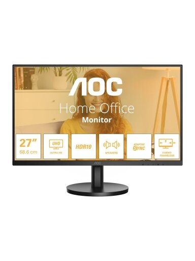 AOC | U27B3A | 27 " | IPS | UHD | 16:9 | 60 Hz | 4 ms | 3840 x 2160 pixels | 350 cd/m² | HDMI ports quantity 2