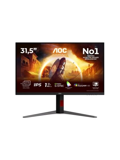 AOC U32G4U | 32 " | Fast IPS | UHD | 16:9 | 160 Hz | 1 ms | 3840 x 2160 pixels | 450 cd/m² | HDMI ports quantity 2 | Black AOC U32G4U | 32 " | Fast IPS | UHD | 16:9 | 160 Hz | 1 ms | 3840 x 2160 pixels | 450 cd/m² | HDMI ports quantity 2 | Black