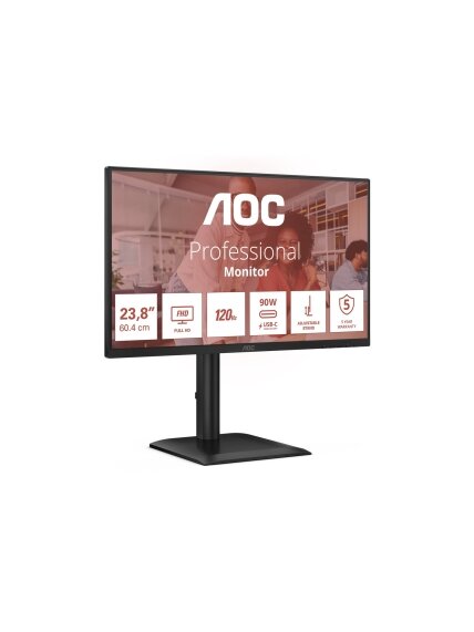 AOC | 24E4CV | 23.8 " | IPS | FHD | 16:9 | 120 Hz | 4 ms | 1920 x 1080 pixels | 300 cd/m² | Black 6