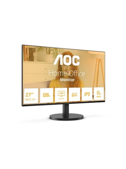 AOC 27B3HA2 | 27 " | IPS | 16:9 | 100 Hz | 1 ms | 1920 x 1080 pixels | 250 cd/m² | HDMI ports quantity 1 | Black | Warranty 24 month(s) 2