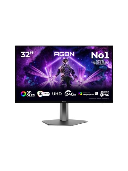 AOC | AG326UZD2 | 32 " | QD-OLED | UHD | 16:9 | 240 Hz | 0.03 ms | 3840 x 2160 pixels | 1000 cd/m² | HDMI ports quantity 1 | Black AOC | AG326UZD2 | 32 " | QD-OLED | UHD | 16:9 | 240 Hz | 0.03 ms | 3840 x 2160 pixels | 1000 cd/m² | HDMI ports quantity 1 | Black