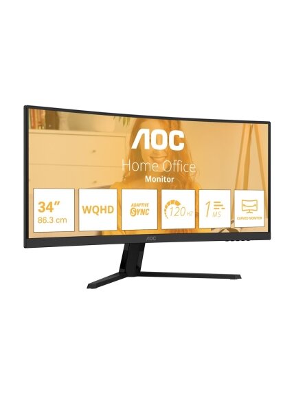 AOC CU34B3E | 34 " | VA | WQHD | 21:9 | 120 Hz | 4 ms | 3440 x 1440 pixels | 300 cd/m² | HDMI ports quantity 1 | Black 5 AOC CU34B3E | 34 " | VA | WQHD | 21:9 | 120 Hz | 4 ms | 3440 x 1440 pixels | 300 cd/m² | HDMI ports quantity 1 | Black 5