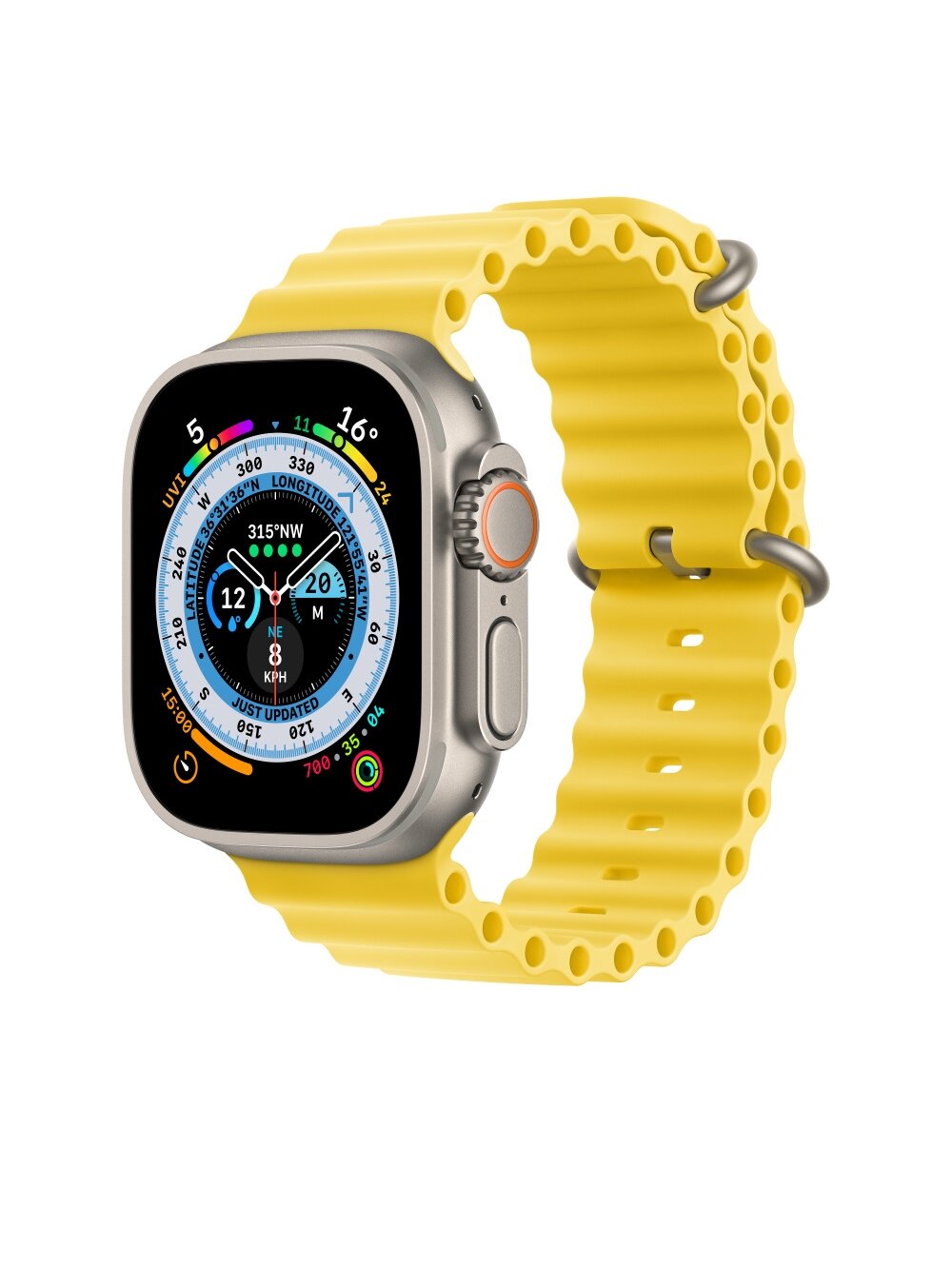 Apple | Ocean Band Extension | 49 | Yellow | Fluoroelastomer | Strap fits 130–200mm wrists 1 Apple | Ocean Band Extension | 49 | Yellow | Fluoroelastomer | Strap fits 130–200mm wrists 1