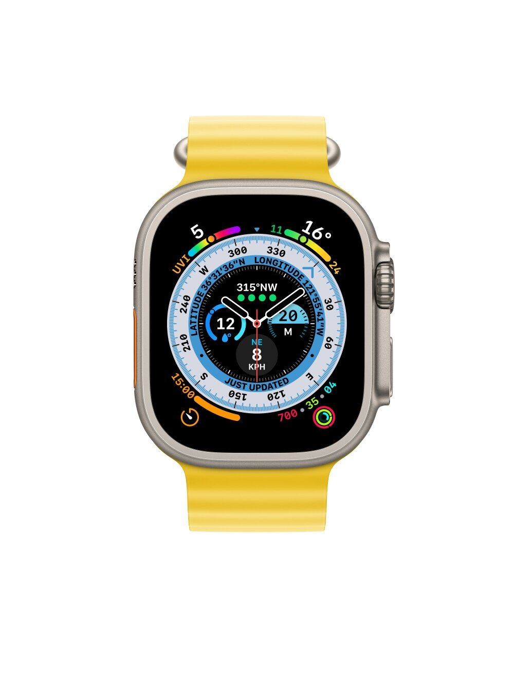 Apple | Ocean Band Extension | 49 | Yellow | Fluoroelastomer | Strap fits 130–200mm wrists 2