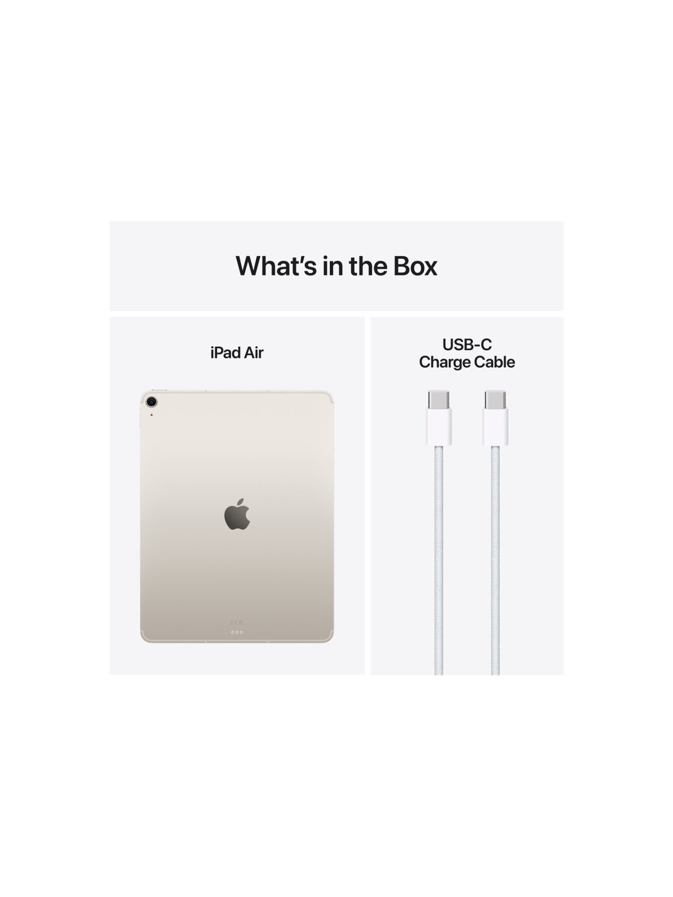 Apple | iPad Air Wi-Fi + Cellular | 13 " | Starlight | IPS | 2732 x 2048 pixels | Apple M3 | 8 GB | 512 GB | 3G | 4G | 5G | Wi-Fi | Front camera | 12 MP | Rear camera | 12 MP | Bluetooth | 5.3 | iPadOS | USB-C charging cable 2