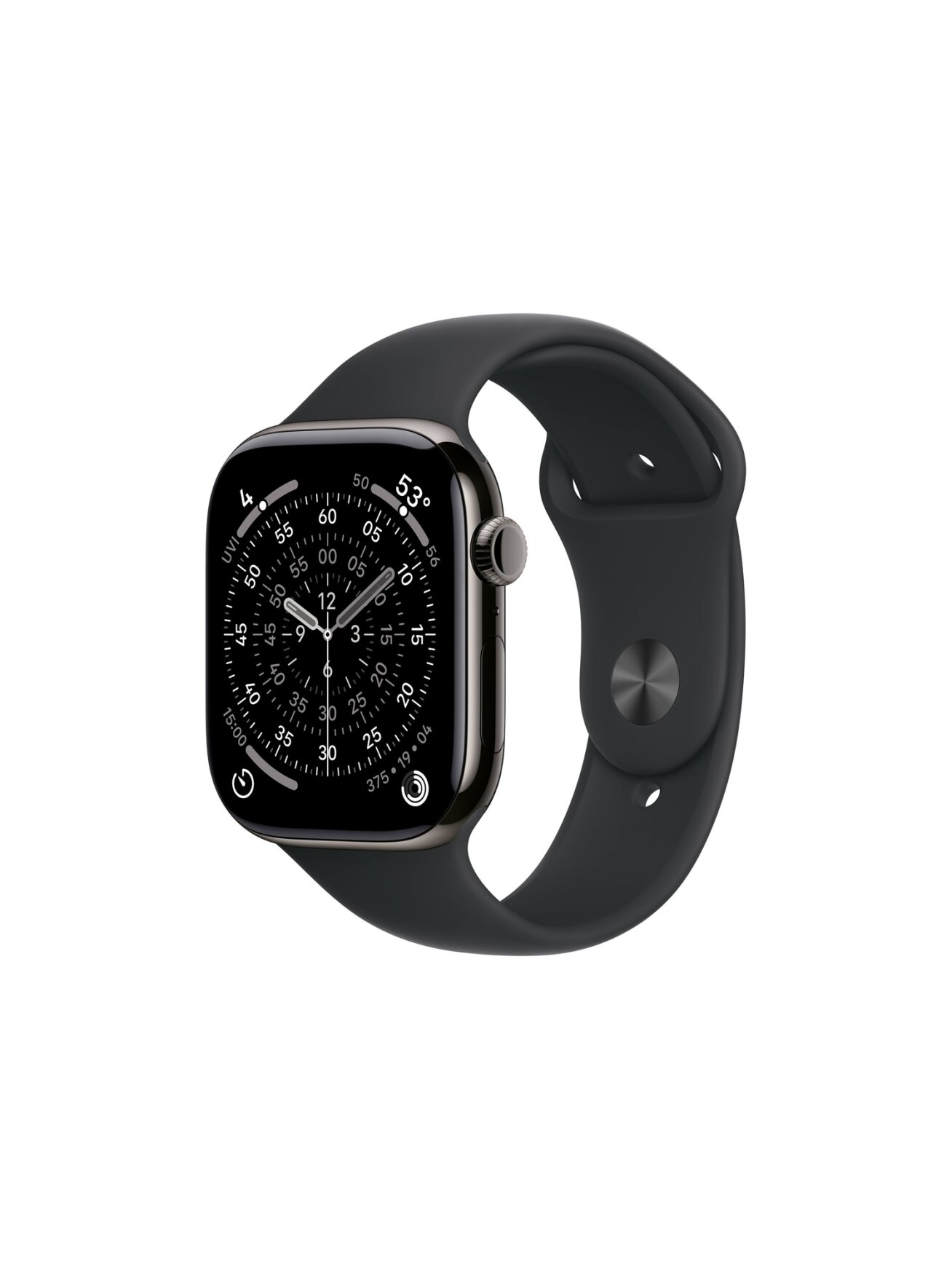 Apple Watch Series 11 GPS + Cellular 46mm Slate Titanium Case with Black Sport Band - M/L | Apple