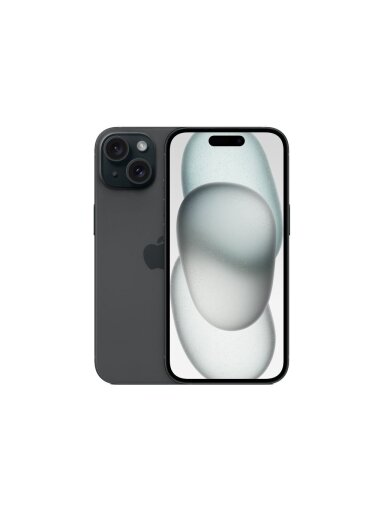 Apple | iPhone 15 | Black | 6.1 " | Super Retina XDR | 2556 x 1179 pixels | A16 Bionic | Internal RAM 6 GB | 128 GB | Dual SIM | 4G | Main camera resolution 48+12 MP | Secondary camera resolution 12 MP | iOS | 17
