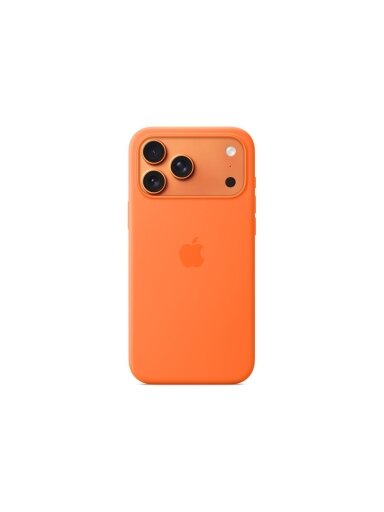 Apple iPhone 17 Pro Max Silicone Case with MagSafe – Orange | Apple