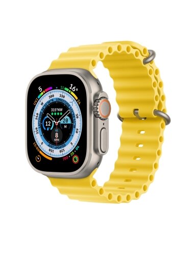 Apple | Ocean Band Extension | 49 | Yellow | Fluoroelastomer | Strap fits 130–200mm wrists Apple | Ocean Band Extension | 49 | Yellow | Fluoroelastomer | Strap fits 130–200mm wrists
