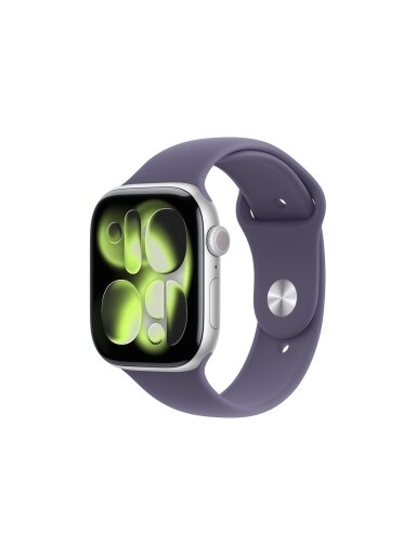 Apple Watch Series 11 GPS + Cellular 46mm Silver Aluminium Case with Purple Fog Sport Band - S/M | Apple Apple Watch Series 11 GPS + Cellular 46mm Silver Aluminium Case with Purple Fog Sport Band - S/M | Apple