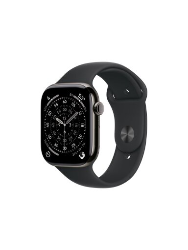 Apple Watch Series 11 GPS + Cellular 46mm Slate Titanium Case with Black Sport Band - M/L | Apple Apple Watch Series 11 GPS + Cellular 46mm Slate Titanium Case with Black Sport Band - M/L | Apple
