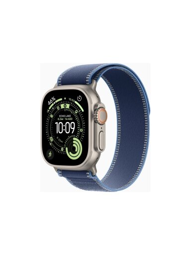 Apple Watch Ultra 3 GPS + Cellular 49mm Natural Titanium Case with Blue/Bright Blue Trail Loop - S/M | Apple