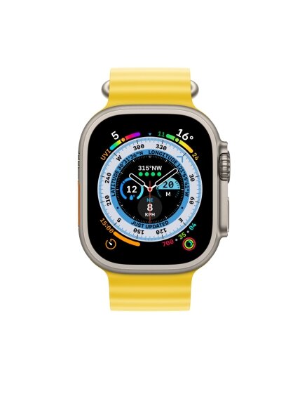 Apple | Ocean Band Extension | 49 | Yellow | Fluoroelastomer | Strap fits 130–200mm wrists 2
