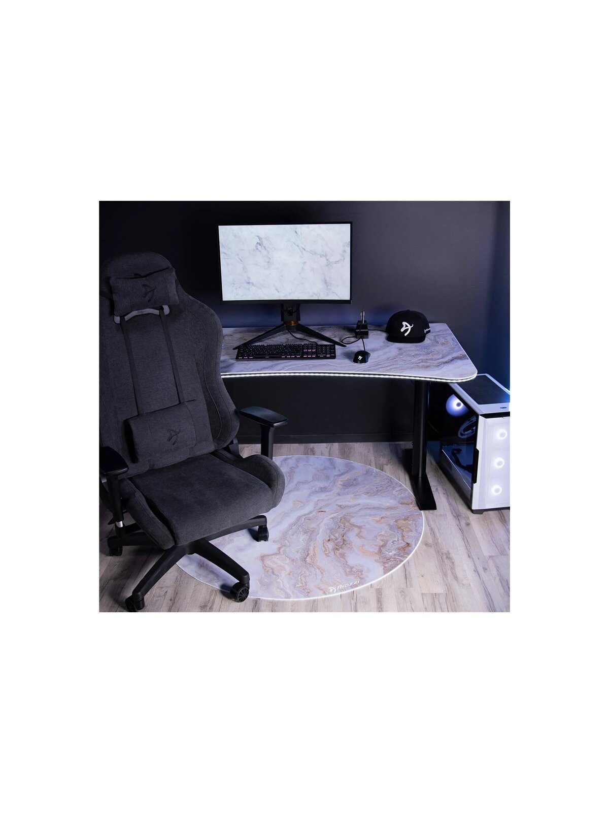 Arozzi Zona Round Floor Pad | White Marble 4