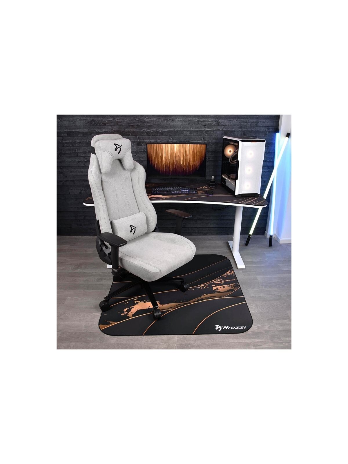 Arozzi Zona Square Floor Pad | Black/Gold 4 Arozzi Zona Square Floor Pad | Black/Gold 4