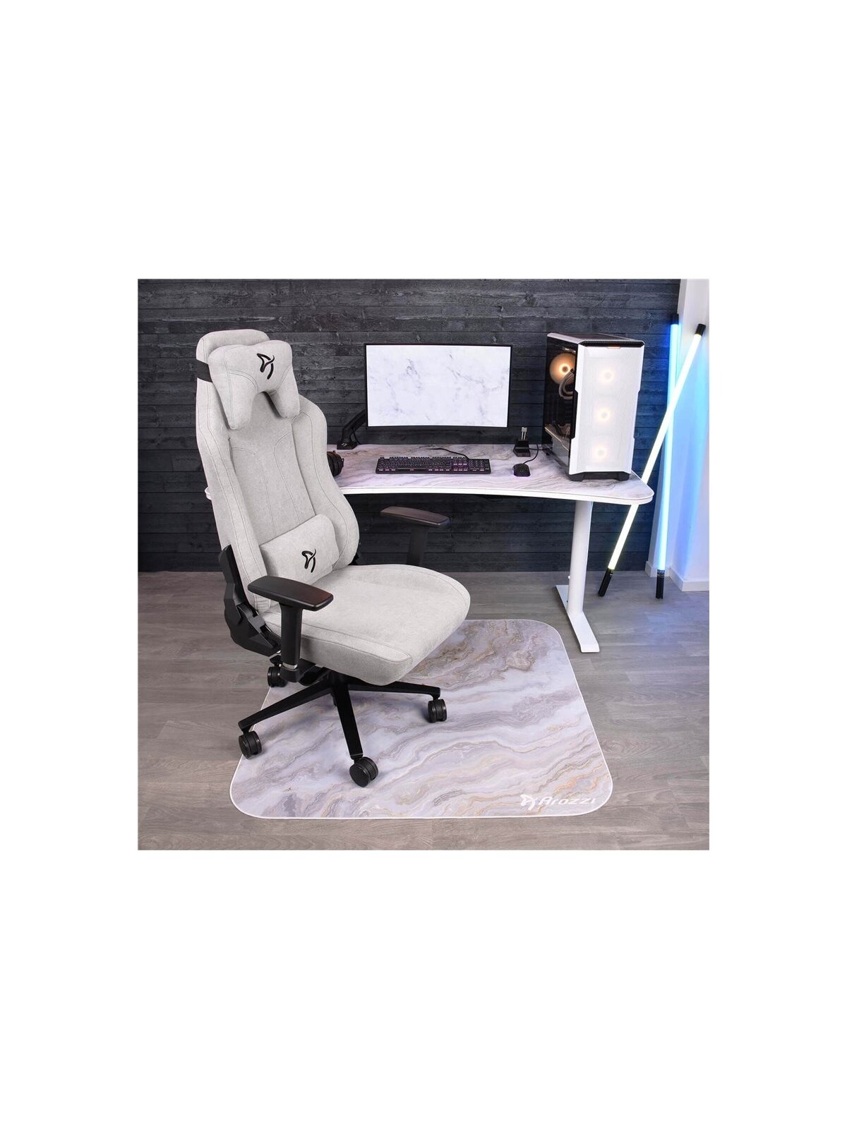 Arozzi Zona Square Floor Pad | White Marble 4