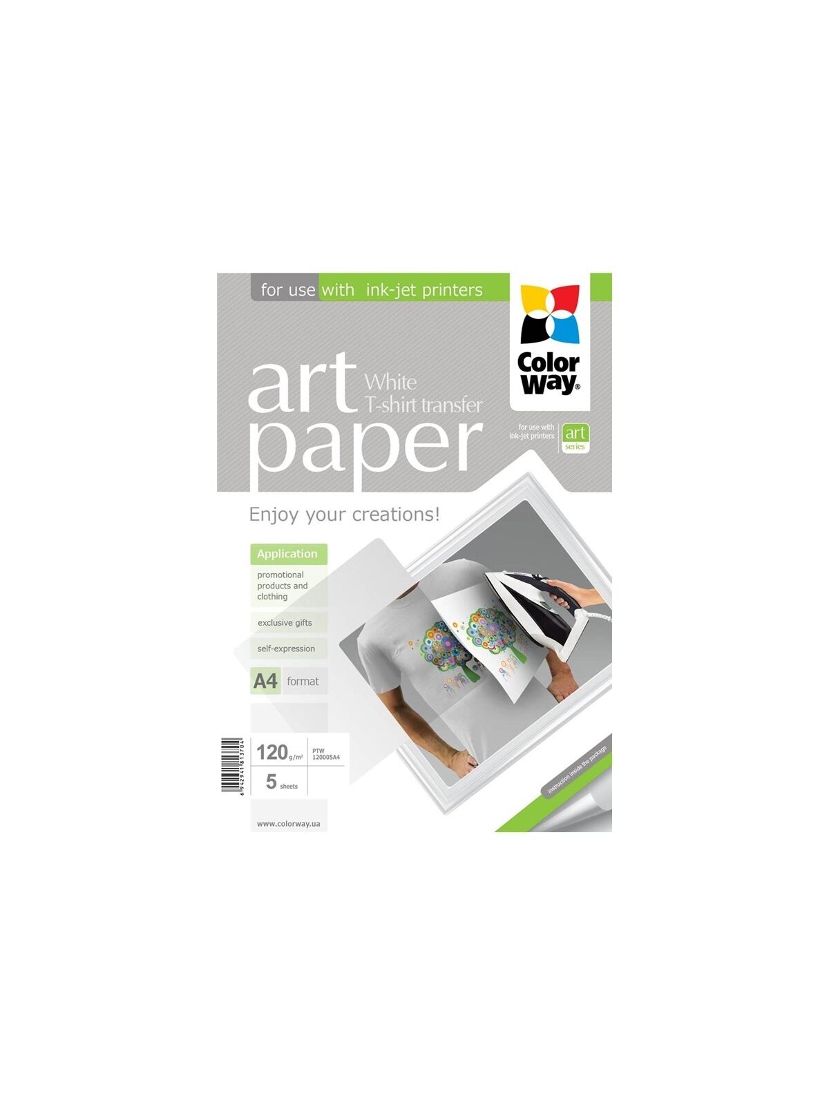 ART | Photo Paper T-shirt transfer (white) | 120 g/m² | A4 ART | Photo Paper T-shirt transfer (white) | 120 g/m² | A4