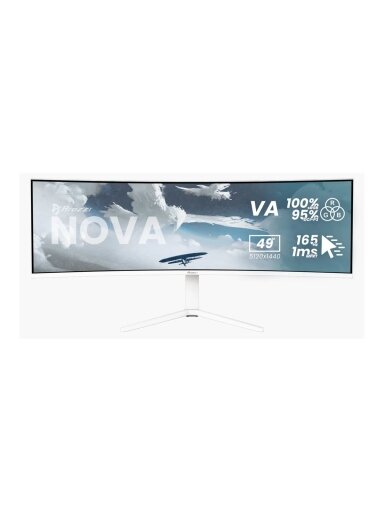 Arozzi | Nova | 49 " | VA | 32:9 | 165 Hz | 4 ms | 5120 x 1440 pixels | 350 cd/m² | HDMI ports quantity 2 | White Arozzi | Nova | 49 " | VA | 32:9 | 165 Hz | 4 ms | 5120 x 1440 pixels | 350 cd/m² | HDMI ports quantity 2 | White