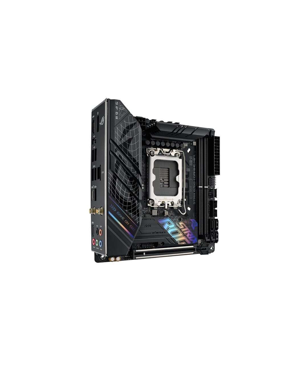 Asus | ROG STRIX B760-I GAMING WIFI | Processor family Intel | Processor socket LGA1700 | DDR5 SDRAM | Supported hard disk drive interfaces M.2, SATA | Number of SATA connectors 4 1