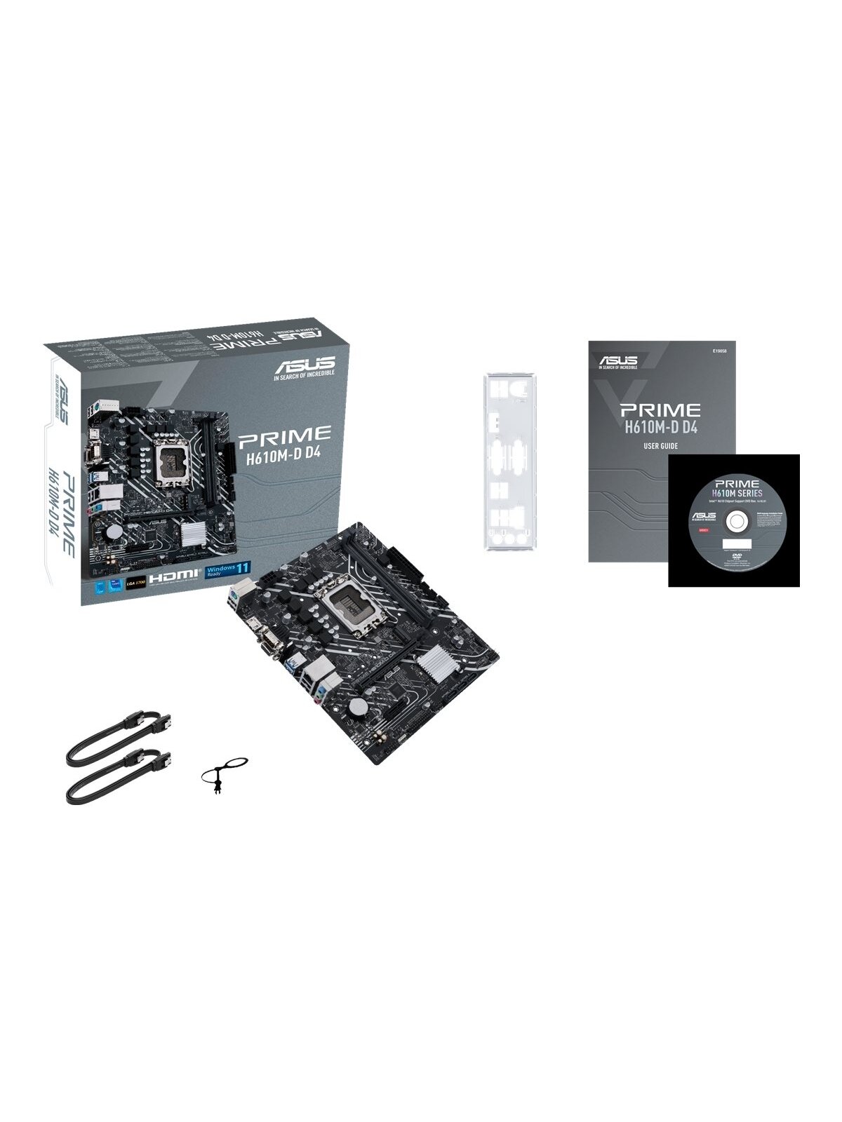 Asus | PRIME H610M-D D4 | Processor family Intel | Processor socket  LGA1700 | DDR4 DIMM | Memory slots 2 | Supported hard disk drive interfaces SATA, M.2 | Number of SATA connectors 4 | Chipset Intel H610 | mATX 4