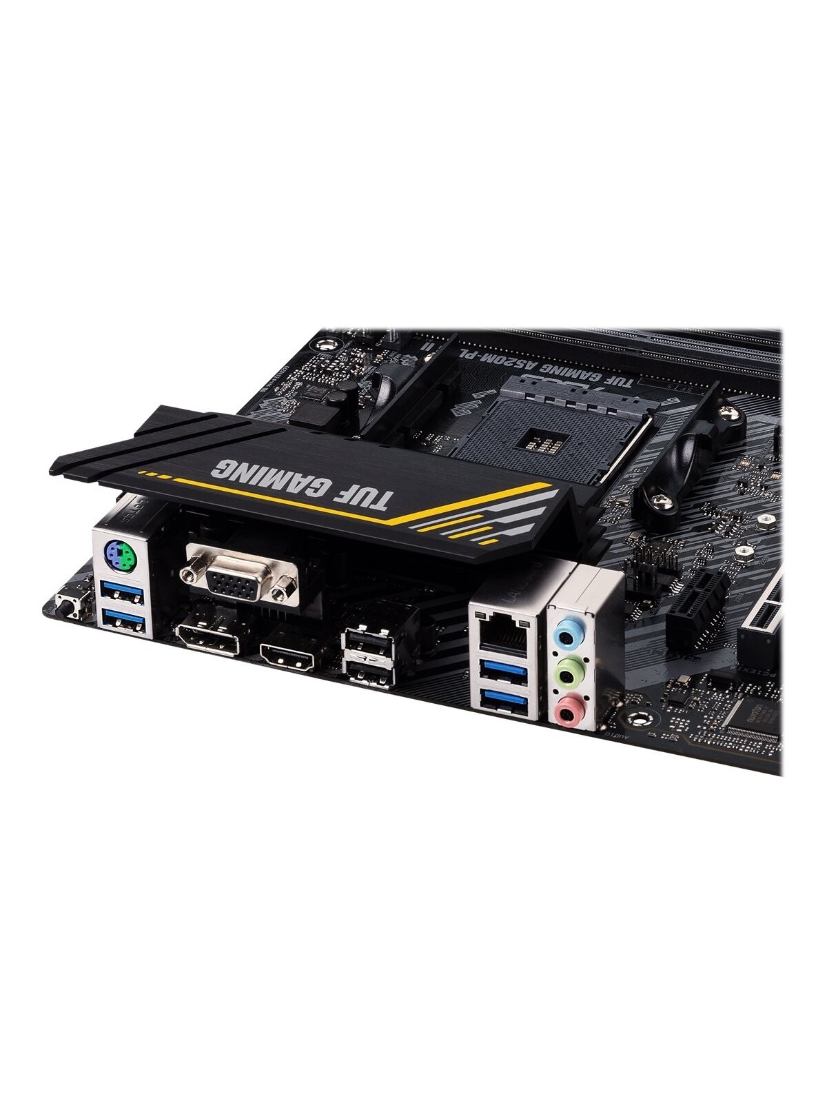 Asus | TUF GAMING A520M-PLUS II | Processor family AMD | Processor socket AM4 | DDR4 DIMM | Memory slots 4 | Supported hard disk drive interfaces 	SATA, M.2 | Number of SATA connectors 4 | Chipset  AMD A520 | Micro ATX 10