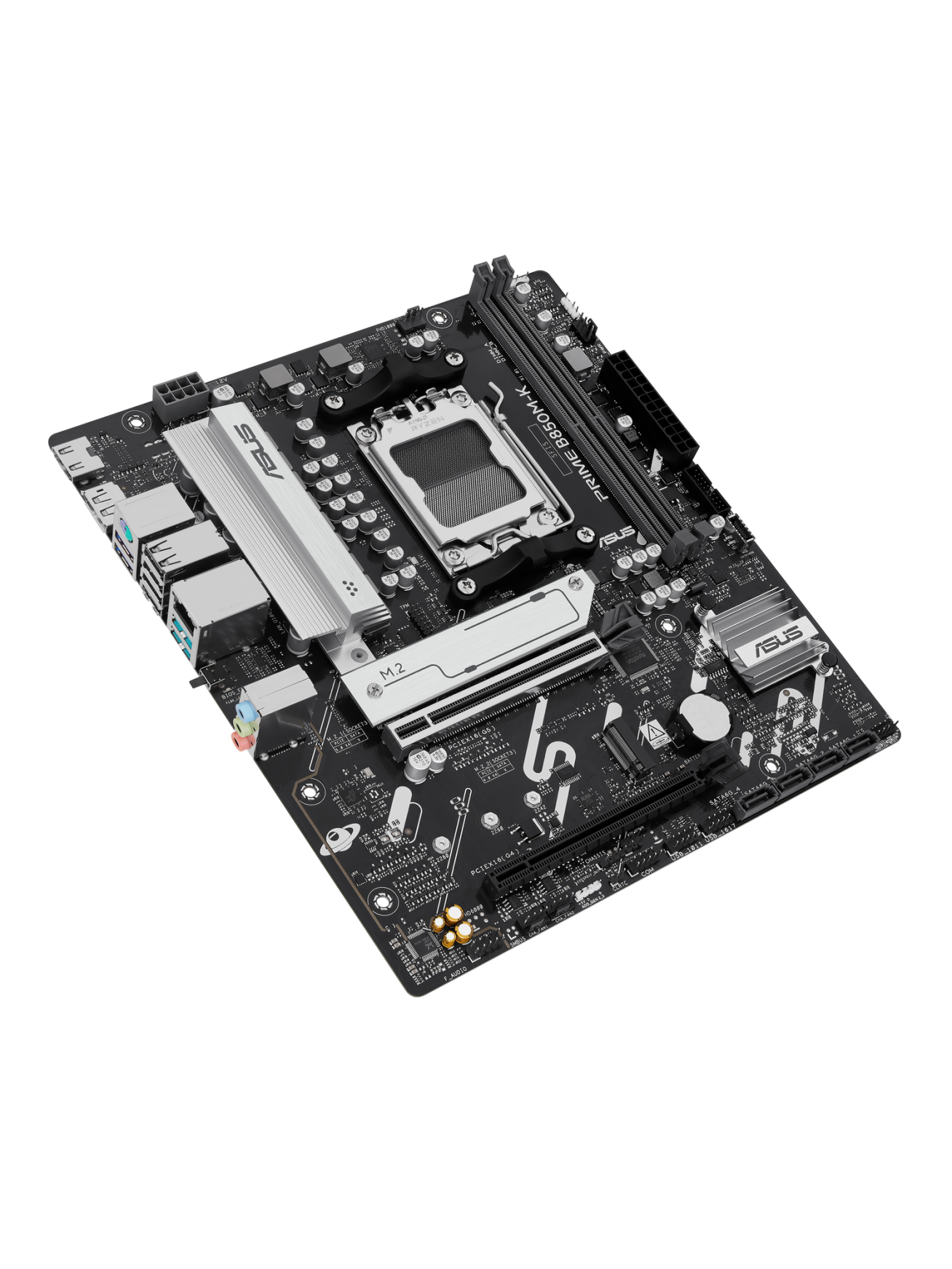 Asus PRIME B850M-K | Processor family AMD | Processor socket AM5 | DDR5 | Supported hard disk drive interfaces SATA, M.2 | Number of SATA connectors 4 3