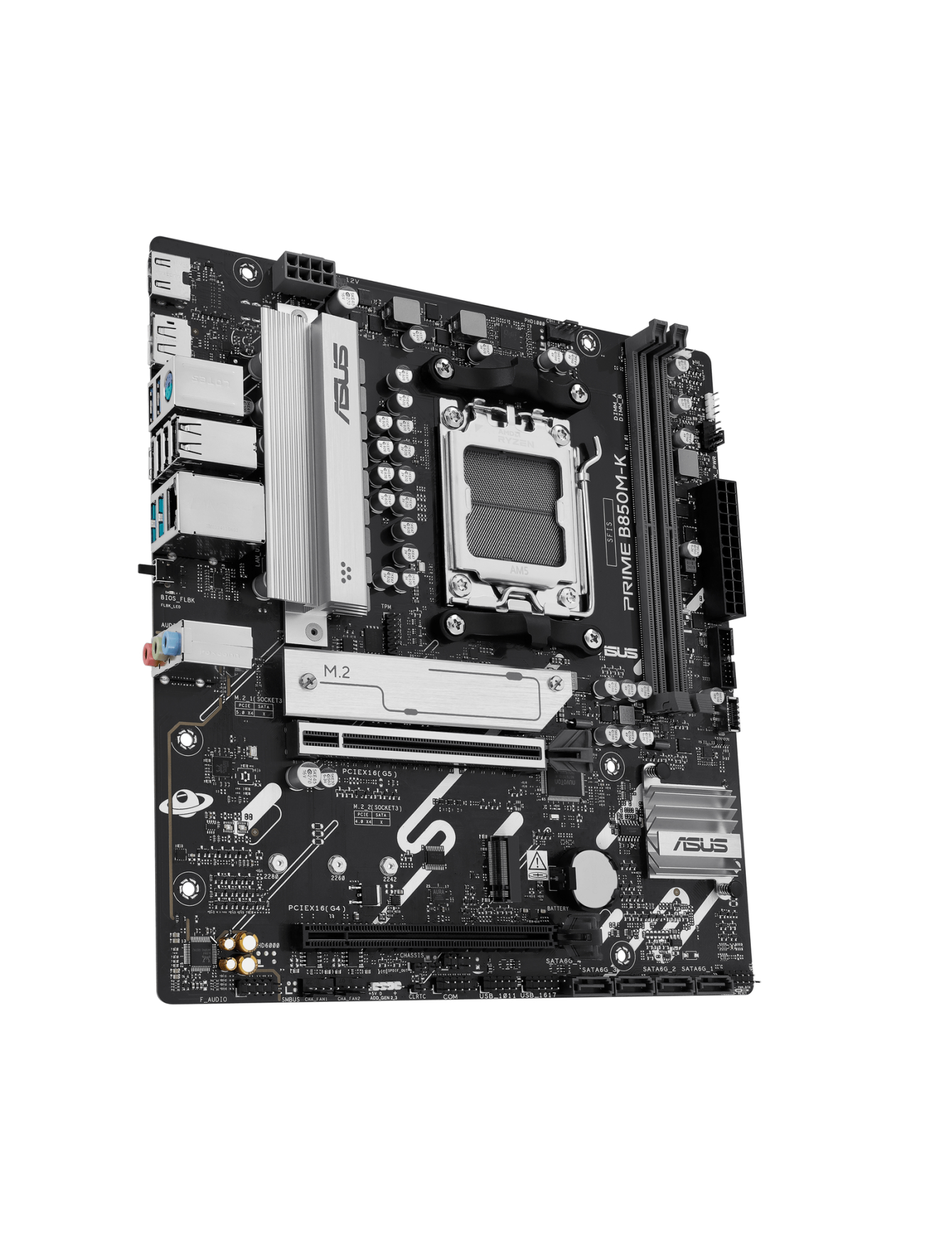 Asus PRIME B850M-K | Processor family AMD | Processor socket AM5 | DDR5 | Supported hard disk drive interfaces SATA, M.2 | Number of SATA connectors 4 1