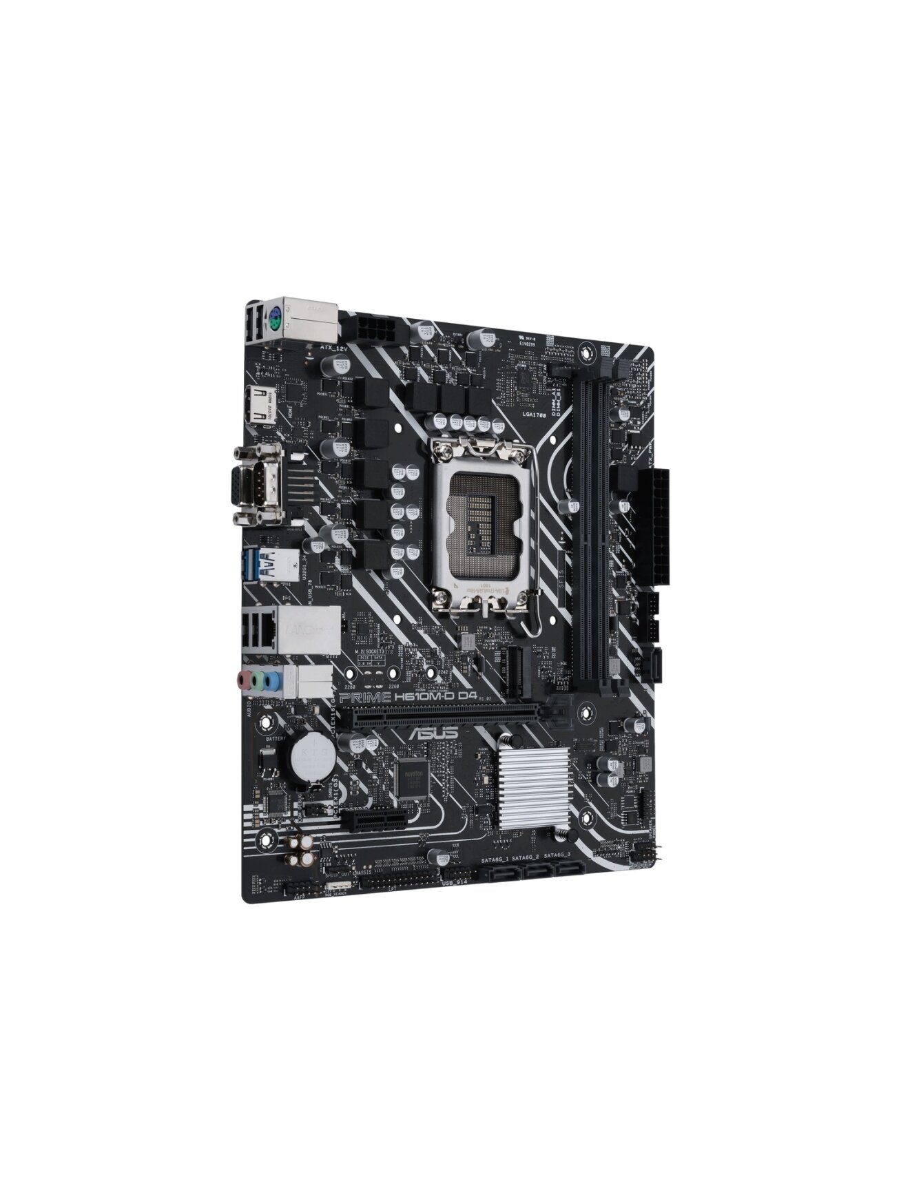 Asus | PRIME H610M-D D4 | Processor family Intel | Processor socket LGA1700 | DDR4 DIMM | Memory slots 2 | Supported hard disk drive interfaces SATA, M.2 | Number of SATA connectors 4 | Chipset Intel H610 | mATX 1 Asus | PRIME H610M-D D4 | Processor family Intel | Processor socket LGA1700 | DDR4 DIMM | Memory slots 2 | Supported hard disk drive interfaces SATA, M.2 | Number of SATA connectors 4 | Chipset Intel H610 | mATX 1