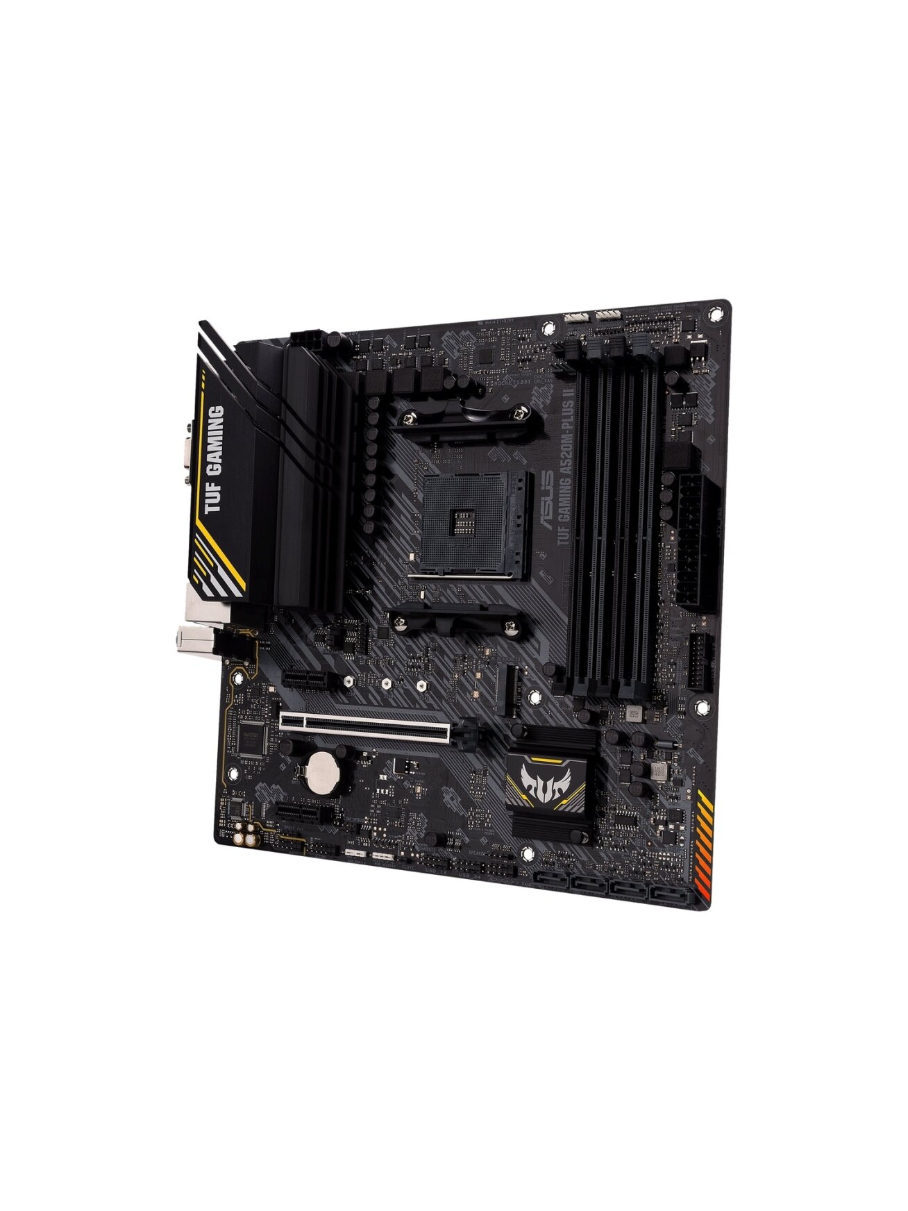 Asus | TUF GAMING A520M-PLUS II | Processor family AMD | Processor socket AM4 | DDR4 DIMM | Memory slots 4 | Supported hard disk drive interfaces SATA, M.2 | Number of SATA connectors 4 | Chipset AMD A520 | Micro ATX 2 Asus | TUF GAMING A520M-PLUS II | Processor family AMD | Processor socket AM4 | DDR4 DIMM | Memory slots 4 | Supported hard disk drive interfaces SATA, M.2 | Number of SATA connectors 4 | Chipset AMD A520 | Micro ATX 2