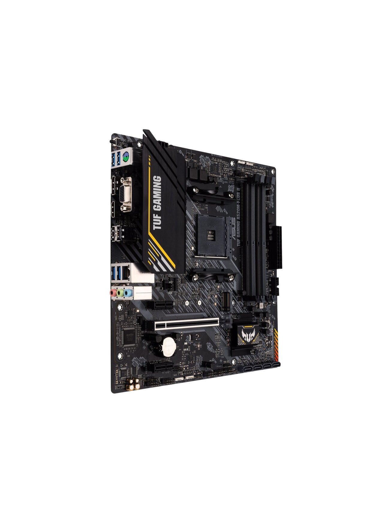 Asus | TUF GAMING A520M-PLUS II | Processor family AMD | Processor socket AM4 | DDR4 DIMM | Memory slots 4 | Supported hard disk drive interfaces SATA, M.2 | Number of SATA connectors 4 | Chipset AMD A520 | Micro ATX 3 Asus | TUF GAMING A520M-PLUS II | Processor family AMD | Processor socket AM4 | DDR4 DIMM | Memory slots 4 | Supported hard disk drive interfaces SATA, M.2 | Number of SATA connectors 4 | Chipset AMD A520 | Micro ATX 3
