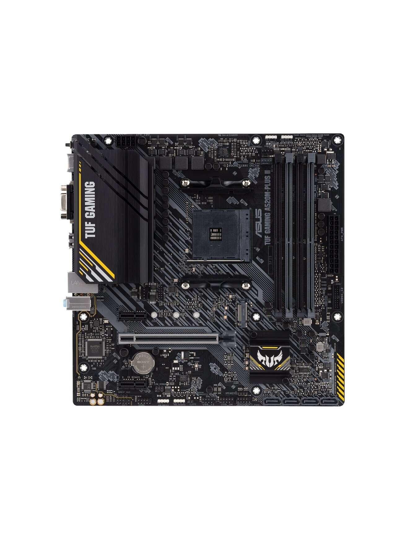 Asus | TUF GAMING A520M-PLUS II | Processor family AMD | Processor socket AM4 | DDR4 DIMM | Memory slots 4 | Supported hard disk drive interfaces SATA, M.2 | Number of SATA connectors 4 | Chipset AMD A520 | Micro ATX Asus | TUF GAMING A520M-PLUS II | Processor family AMD | Processor socket AM4 | DDR4 DIMM | Memory slots 4 | Supported hard disk drive interfaces SATA, M.2 | Number of SATA connectors 4 | Chipset AMD A520 | Micro ATX