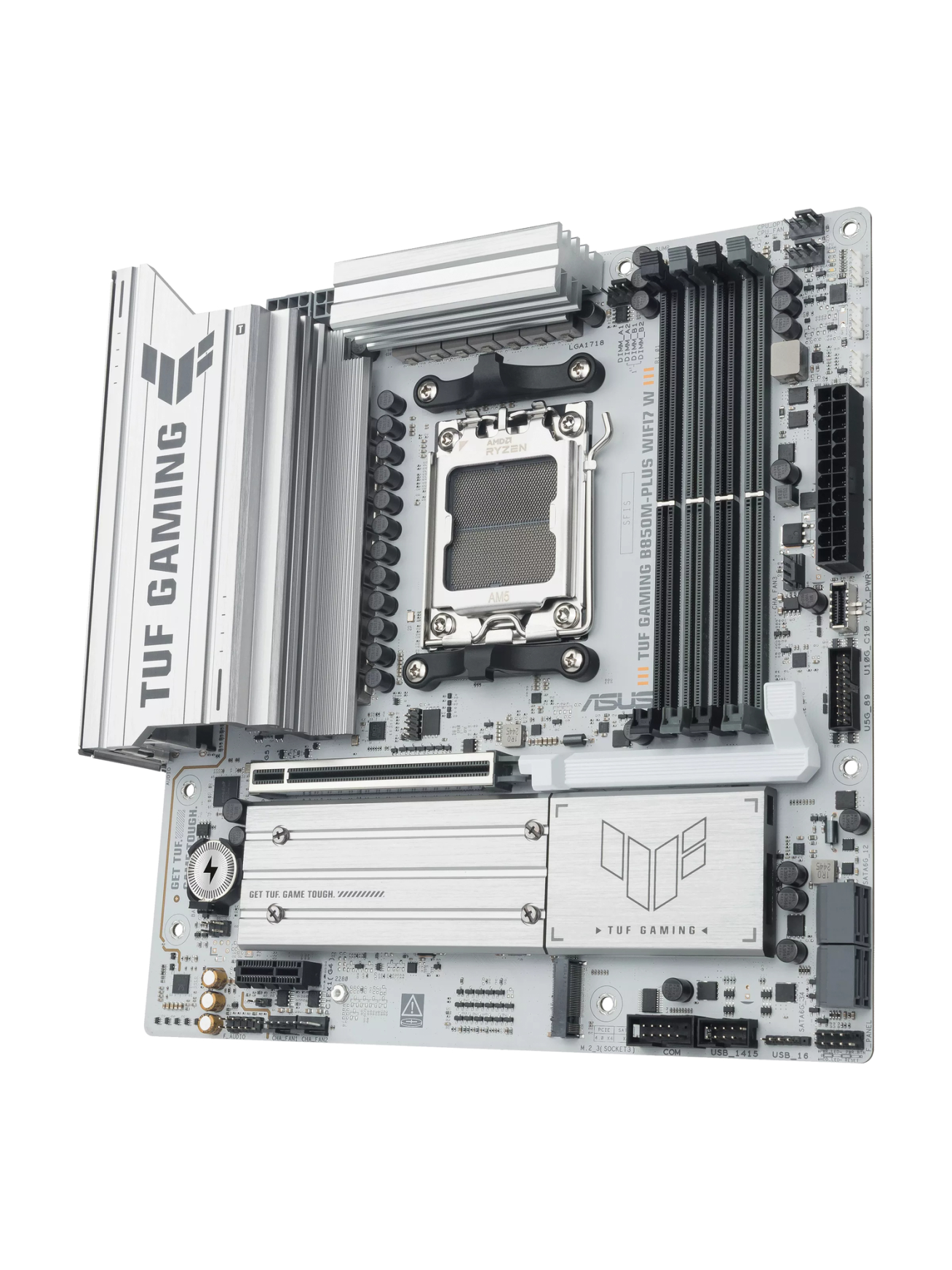 Asus TUF GAMING B850M-PLUS WIFI7 W | Processor family AMD | Processor socket AM5 | DDR5 | Supported hard disk drive interfaces SATA, M.2 | Number of SATA connectors 4 2 Asus TUF GAMING B850M-PLUS WIFI7 W | Processor family AMD | Processor socket AM5 | DDR5 | Supported hard disk drive interfaces SATA, M.2 | Number of SATA connectors 4 2