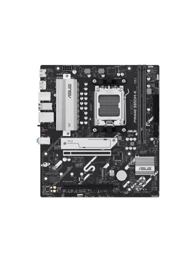 Asus PRIME B850M-K | Processor family AMD | Processor socket AM5 | DDR5 | Supported hard disk drive interfaces SATA, M.2 | Number of SATA connectors 4 Asus PRIME B850M-K | Processor family AMD | Processor socket AM5 | DDR5 | Supported hard disk drive interfaces SATA, M.2 | Number of SATA connectors 4