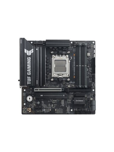 Asus TUF GAMING B850M-E WIFI | Processor family AMD | Processor socket AM5 | DDR5 | Supported hard disk drive interfaces SATA, M.2 | Number of SATA connectors 4 Asus TUF GAMING B850M-E WIFI | Processor family AMD | Processor socket AM5 | DDR5 | Supported hard disk drive interfaces SATA, M.2 | Number of SATA connectors 4